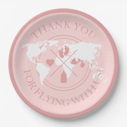 Thank you Travel Baby Shower Modern Decor Paper Plates