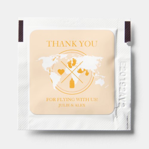 Thank you Travel Themed Baby Shower Passport Plane Hand Sanitizer Packet