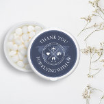 Thank you Travel Wedding World Map Navy Blue Classic Round Sticker<br><div class="desc">"Gratitude in Every Milestone: Thank You Travel Wedding World Map Navy Blue Classic Round Sticker" Express your appreciation with a touch of wanderlust using our Thank You Travel Wedding World Map Navy Blue Classic Round Sticker. These stickers are more than just adhesive; they're a heartfelt way to journey back through...</div>