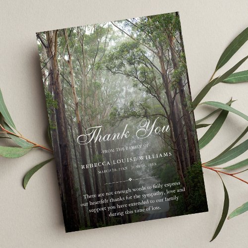 Thank You Trees Funeral Photo Sympathy Grief