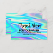 Thank you Trendy Color Holo instagram Discount Business Card (Front/Back)