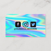 Thank you Trendy Color Holo instagram Discount Business Card (Back)