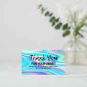 Thank you Trendy Color Holo instagram Discount Business Card (Standing Front)
