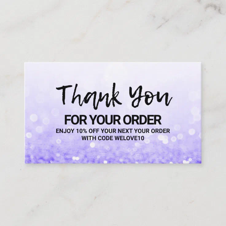 Thank you Trendy Purple Glitter instagram Discount Business ...