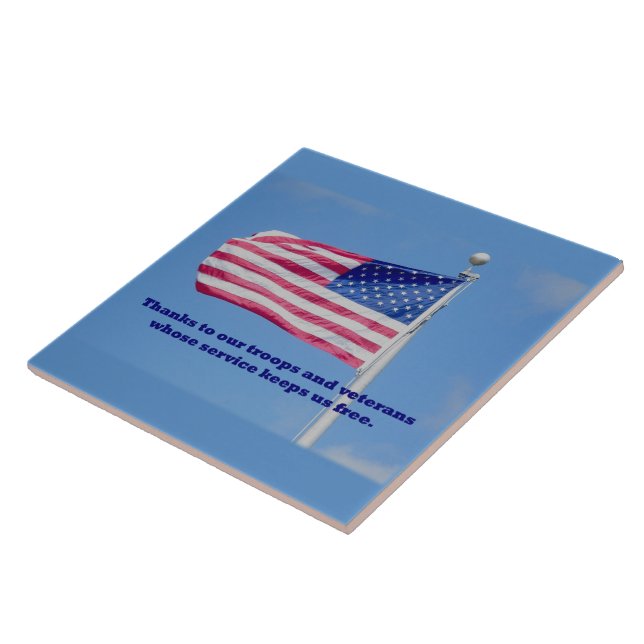 Thank You Troops American Flag Tile (Side)