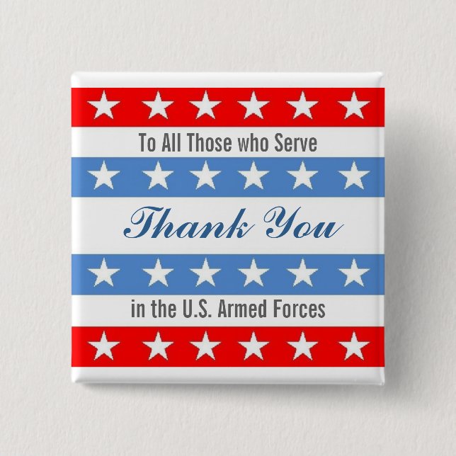 Thank You Troops Pinback Button (Front)