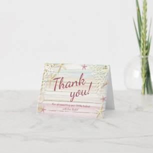 Thank You Tropical Beach Seashell Baby Shower Card