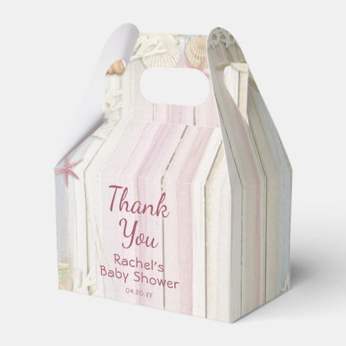 Thank You Tropical Beach Seashell Baby Shower Favor Boxes