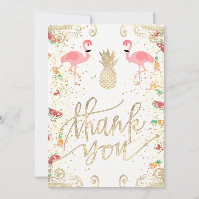 thank you tropical decor invitation (Front)