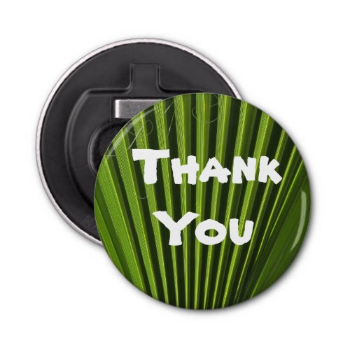 Thank You Tropical Green Palm Leaf Appreciation Bottle Opener