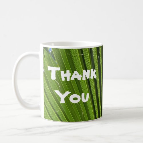 Thank You Tropical Green Palm Leaf Appreciation Coffee Mug