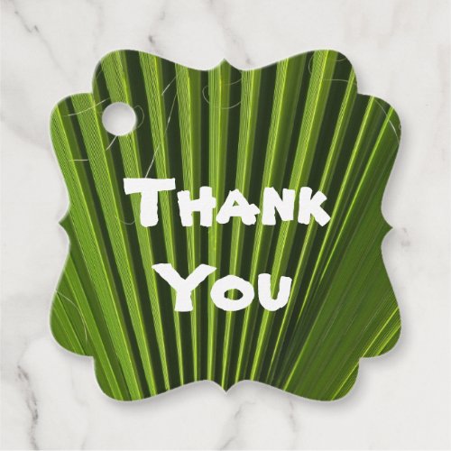 Thank You Tropical Green Palm Leaf Appreciation Favor Tags