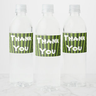 Thank You Tropical Green Palm Leaf Appreciation Water Bottle Label