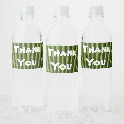 Thank You Tropical Green Palm Leaf Appreciation Water Bottle Label