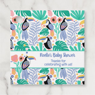 Thank You Tropical Toucan Bird Baby  Favor Tags