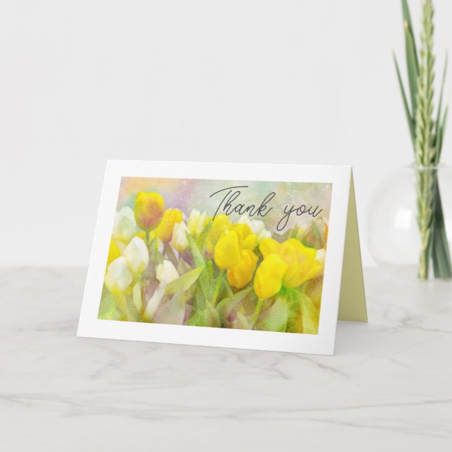 Thank You Tulips Delicate Watercolor   (Front)