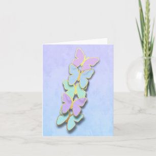Thank You Turquoise Blue Purple Aqua Butterflies