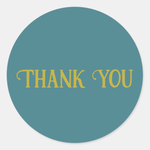 Thank You Turquoise Solid Color Plain Classic Round Sticker