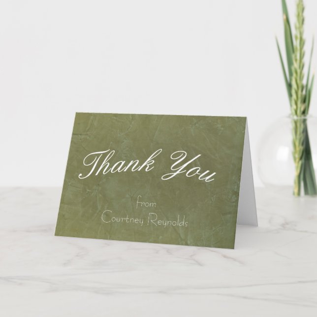 Thank You Tuscan Green Greeting Card (Front)