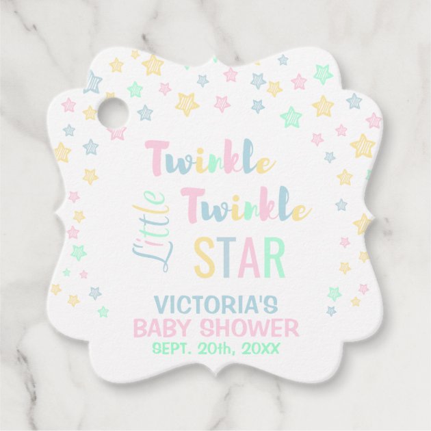 twinkle twinkle little star favor tags