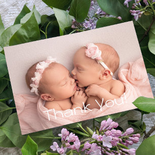 Thank You Twins Baby Gift Newborn Baby Shower Card