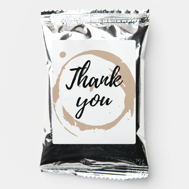 Thank You Typography Coffee Theme Party Favors Coffee Drink Mix (Front)