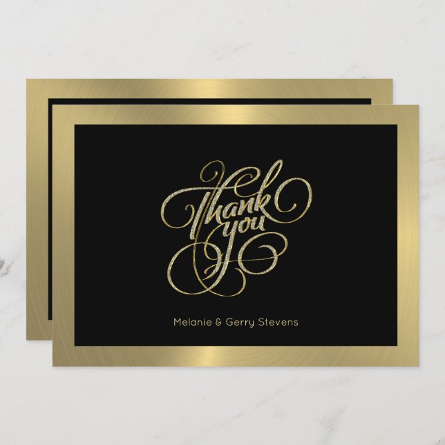 Thank you typography, gold & black background (Front/Back)