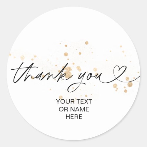 Thank you typography minimalist blush pink classic classic round sticker