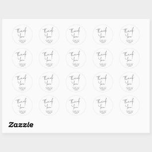 Thank you typography minimalist blush pink classic round sticker