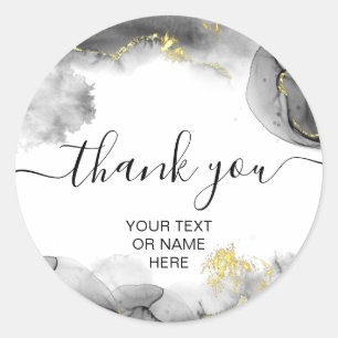 Thank you typography minimalist blush pink logo cl classic round sticker