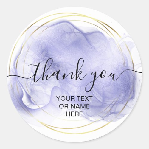 Thank you typography minimalist  logo  lavender classic round sticker
