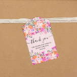 Thank you typography pastel meadow wild flowers gift tags<br><div class="desc">Thank you typography meadow wild flowers ,  perfect for bridal or baby shower favors with pastel pretty pink,  purple,  orange flowers and greenery leaves.</div>