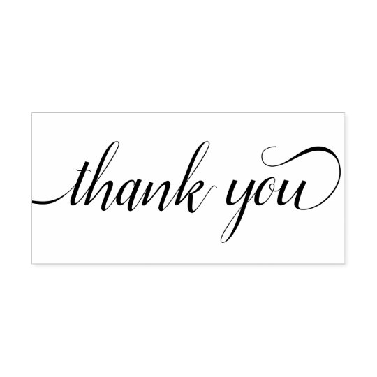 Thank You Typography Simple Stylish Rubber Stamp | Zazzle.com