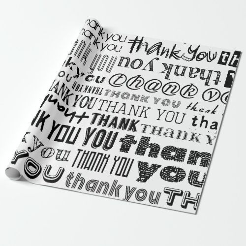 THANK YOU Typography Specialty Gift Wrap