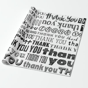 THANK YOU Typography Specialty Gift Wrap