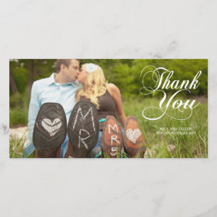 Thank You Typography Wedding Photo Cards