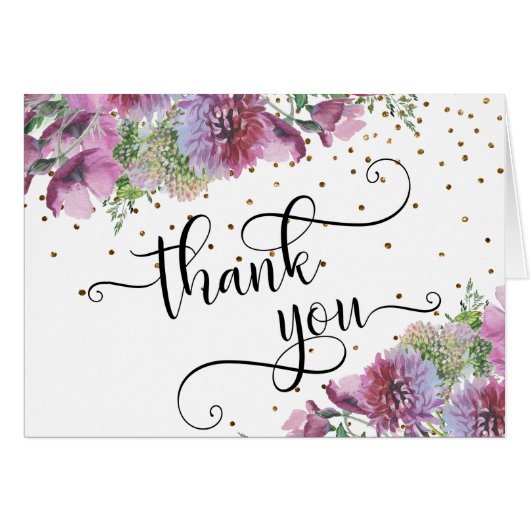 Thank You Typography, Wildflowers, Confetti Cards (Front Horizontal)