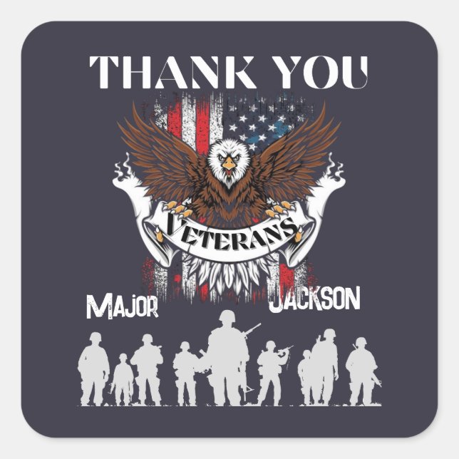 Thank you us veterans memorial honor ,veterans square sticker (Front)