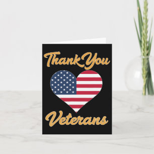 Thank You Usa Flag Heart Veteran Patriot Card