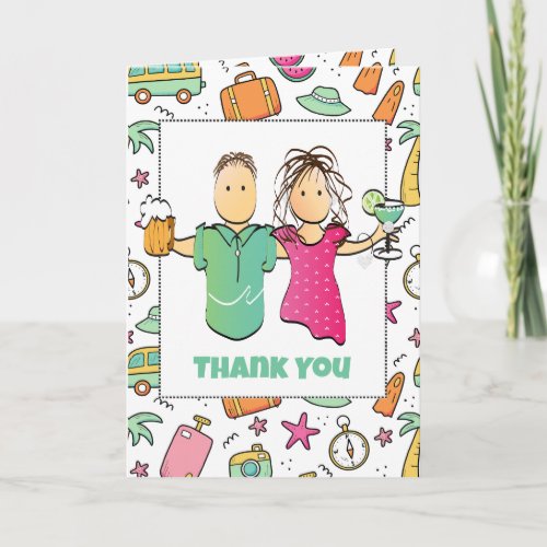 Thank You Vacation Destination Funny Cartoon Card