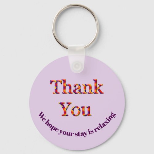 Thank You Vacation House Rental Guest Room Key Keychain