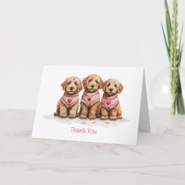 Thank You Valentines Day Goldendoodle Dogs (Front)
