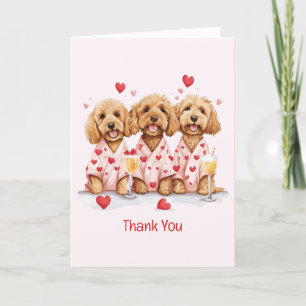 Thank You Valentines Day Goldendoodle Dogs Card