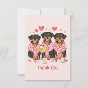 Thank You Valentines Day Rottweiler Dogs Card