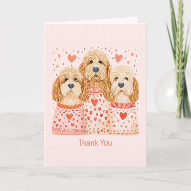 Thank You Valentines Goldendoodle Dogs (Front)