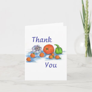 Thank You Vegetables Tomato Garlic Illustration Card