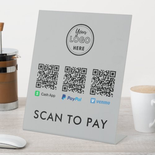 Thank you Venmo Paypal CashApp Scan to Pay Logo Pedestal Sign