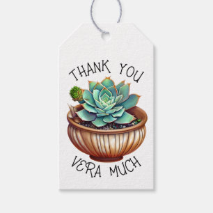 Thank You Vera Much Cute Aloe Vera Pun Gift Tags