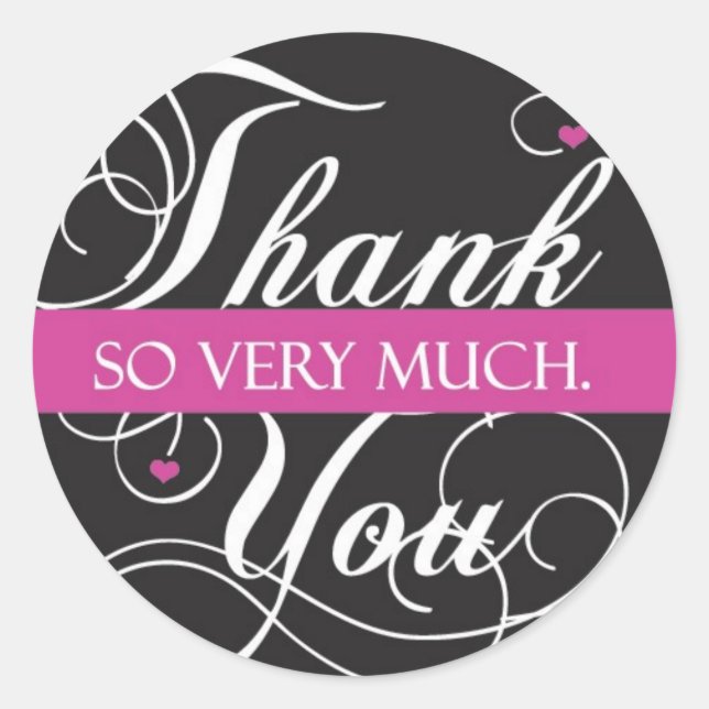 Thank you very much classic round sticker (Front)