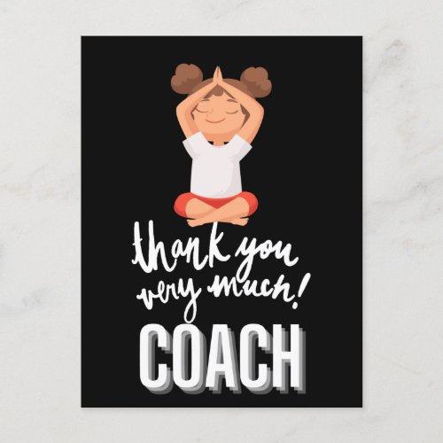 Thank you very much coach with yoga namaste  postcard